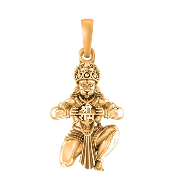 Hanuman Pendant With Golden Plated Chain - Prabhuaastha