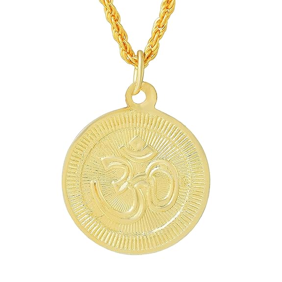 Hanuman Pendant with om Gold plated Chain - Prabhuaastha