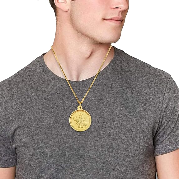 Hanuman Pendant with om Gold plated Chain - Prabhuaastha