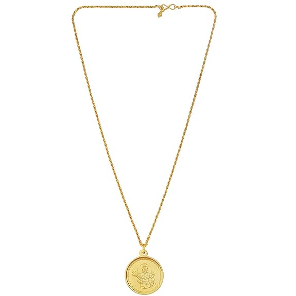 Hanuman Pendant with om Gold plated Chain - Prabhuaastha