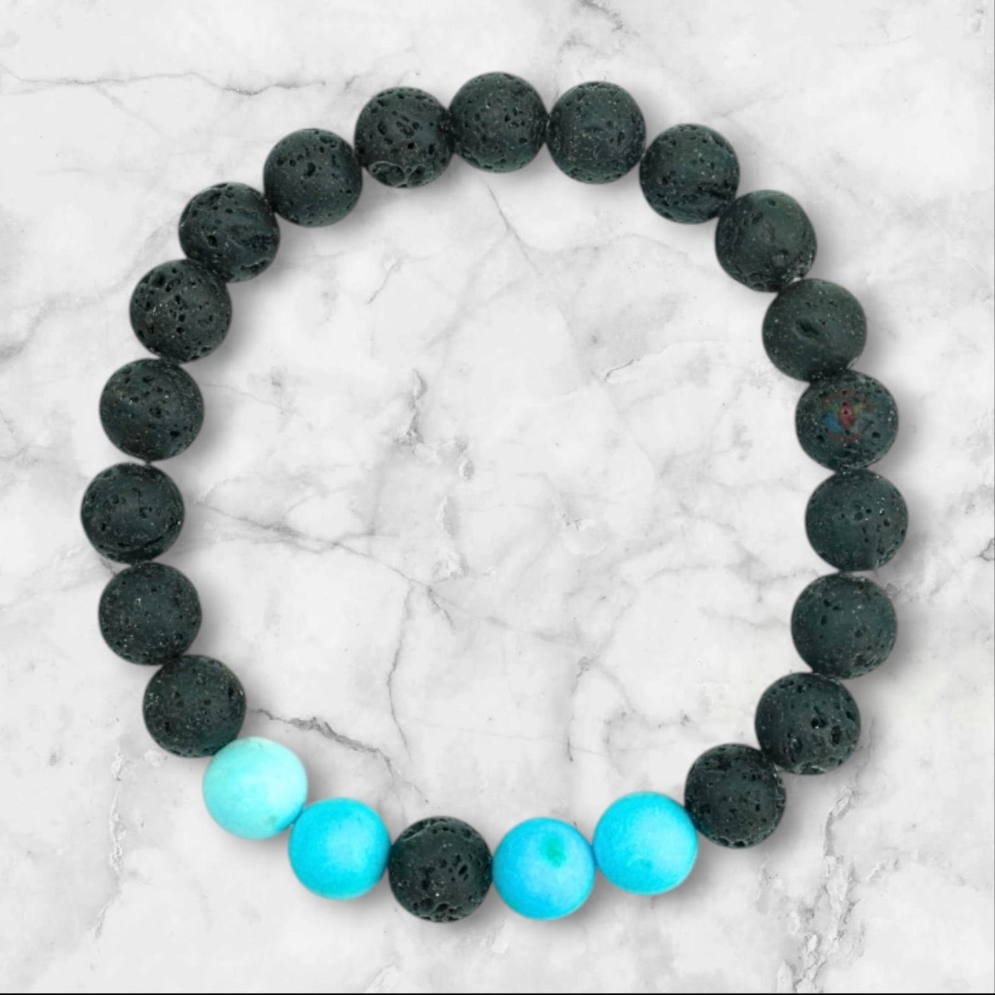 Black Lava And Turquoise Bracelet - Prabhuaastha