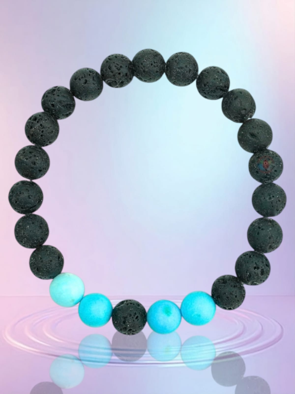 Black Lava And Turquoise Bracelet - Prabhuaastha