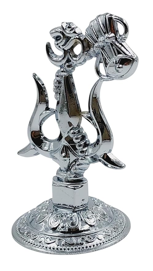 Lord Shiv ji Trishul Damru And Aum Statue For Car Dashboard And Mandir - Prabhuaastha