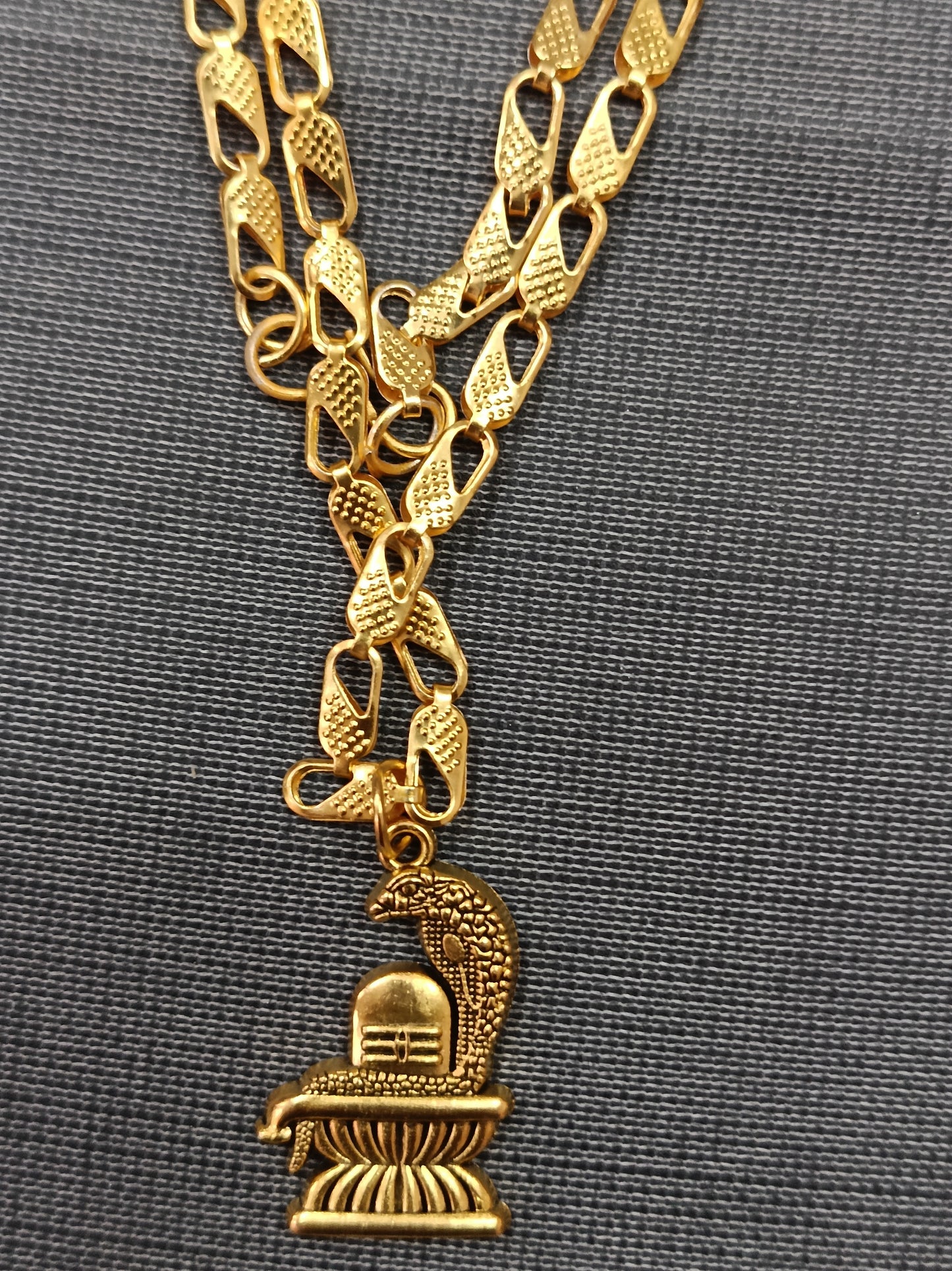 Shivling Pendant With Gold Plated Chain - Prabhuaastha