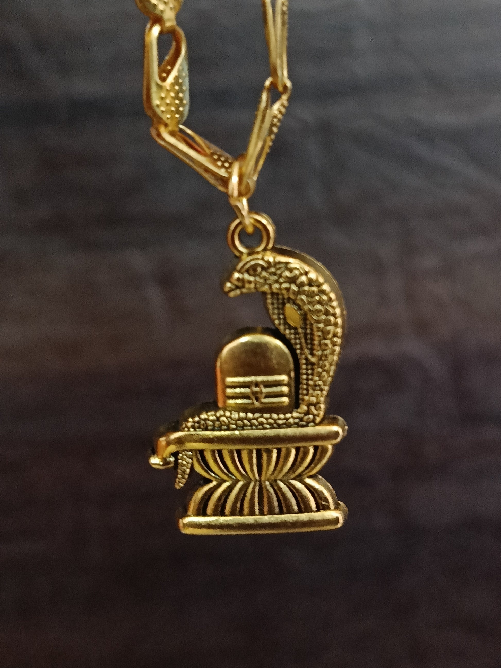Shivling Pendant With Gold Plated Chain - Prabhuaastha