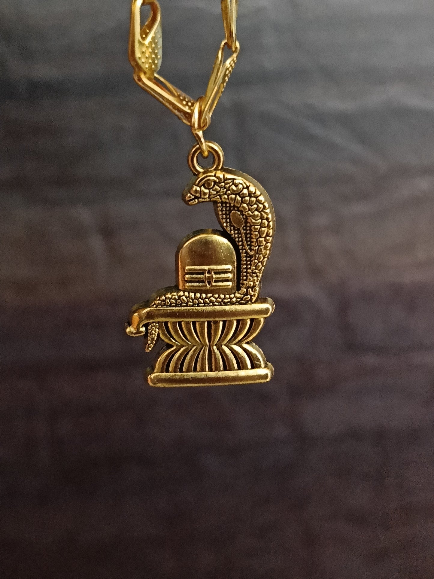 Shivling Pendant With Gold Plated Chain - Prabhuaastha