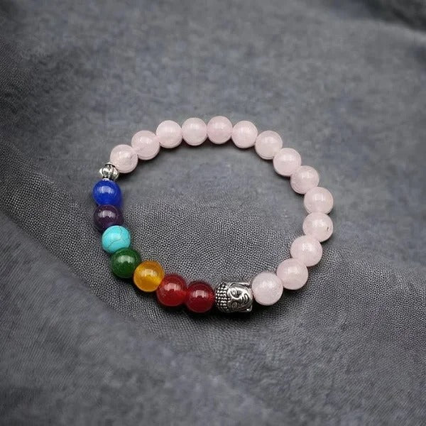 Pink 7 Chakras Yoga Bracelet - Prabhuaastha