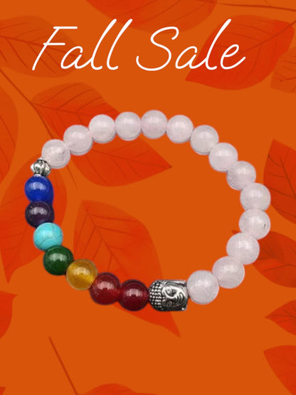 Pink 7 Chakras Yoga Bracelet - Prabhuaastha