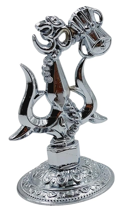 Lord Shiv ji Trishul Damru And Aum Statue For Car Dashboard And Mandir - Prabhuaastha