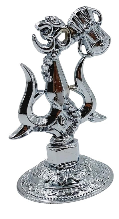 Lord Shiv ji Trishul Damru And Aum Statue For Car Dashboard And Mandir - Prabhuaastha
