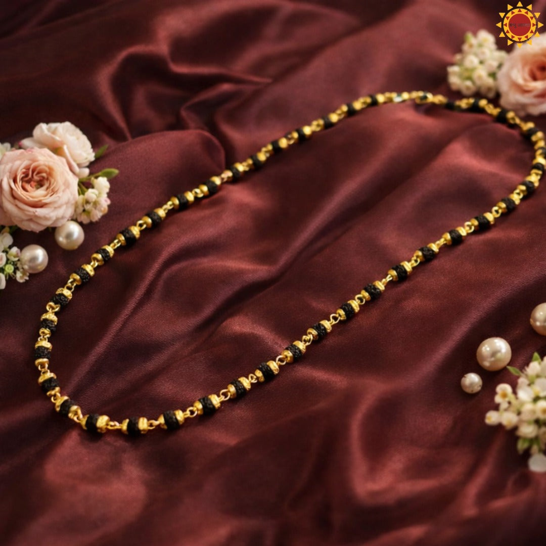 Gold Plated Rudraksha Mala 