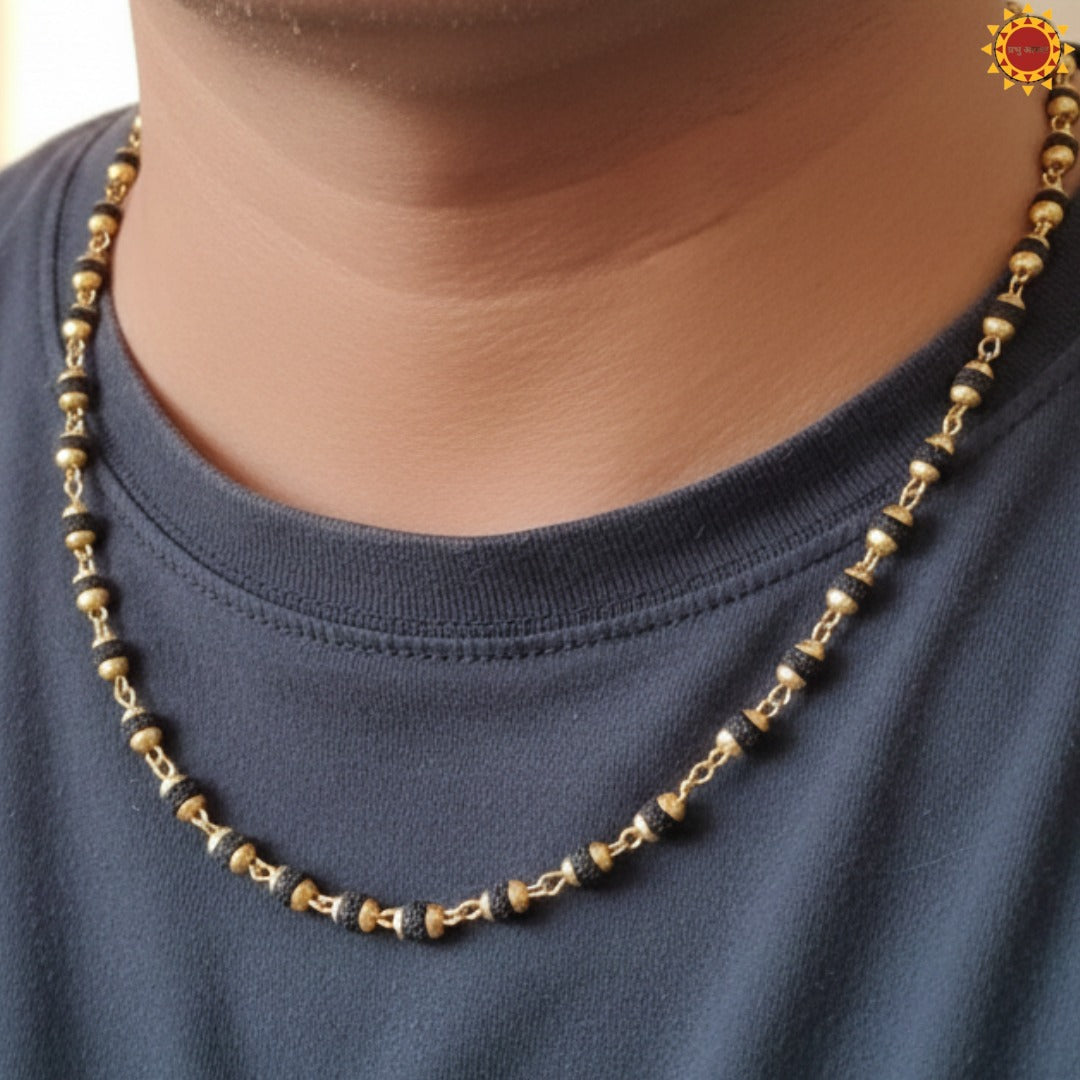 Gold Plated Rudraksha Mala