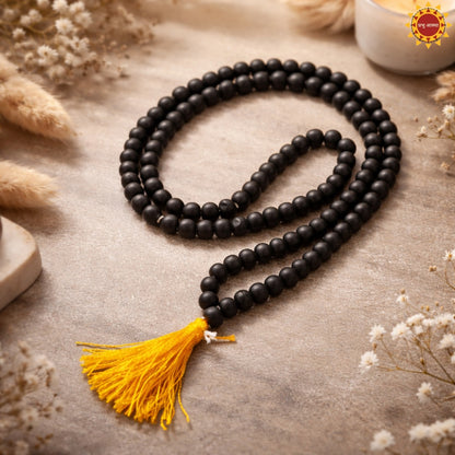 Karungali Mala - Natural Ebony Wood Beads (Lab. Certified) 108+1 Beeds