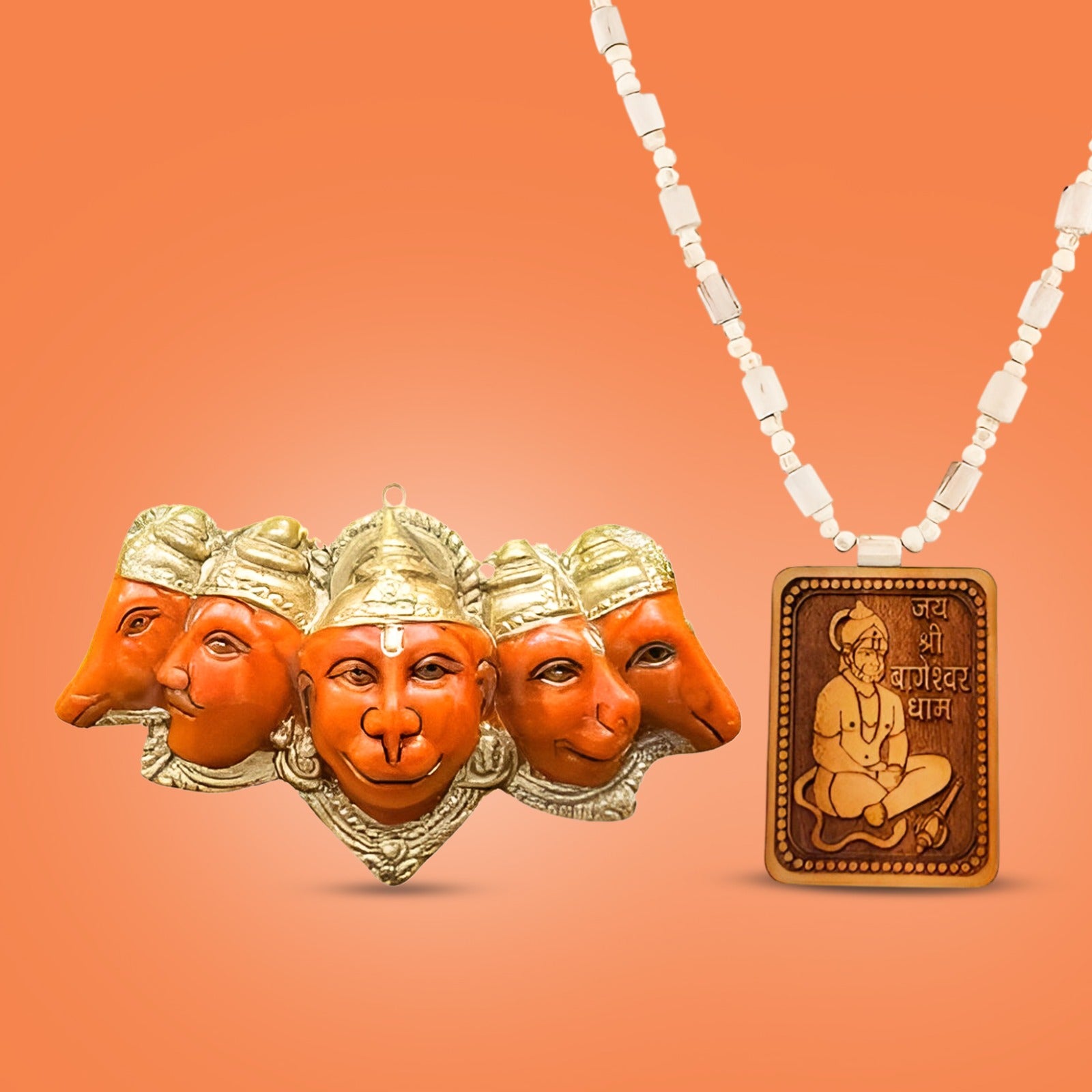 Panchmukhi Hanuman Ji Murti Statue for Door Entrance(Get Bageshwar Dham Hanuman Tulsi Mala Free) - Prabhuaastha