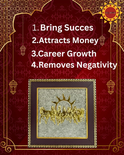 7 Horses on Raw Pyrite Frame