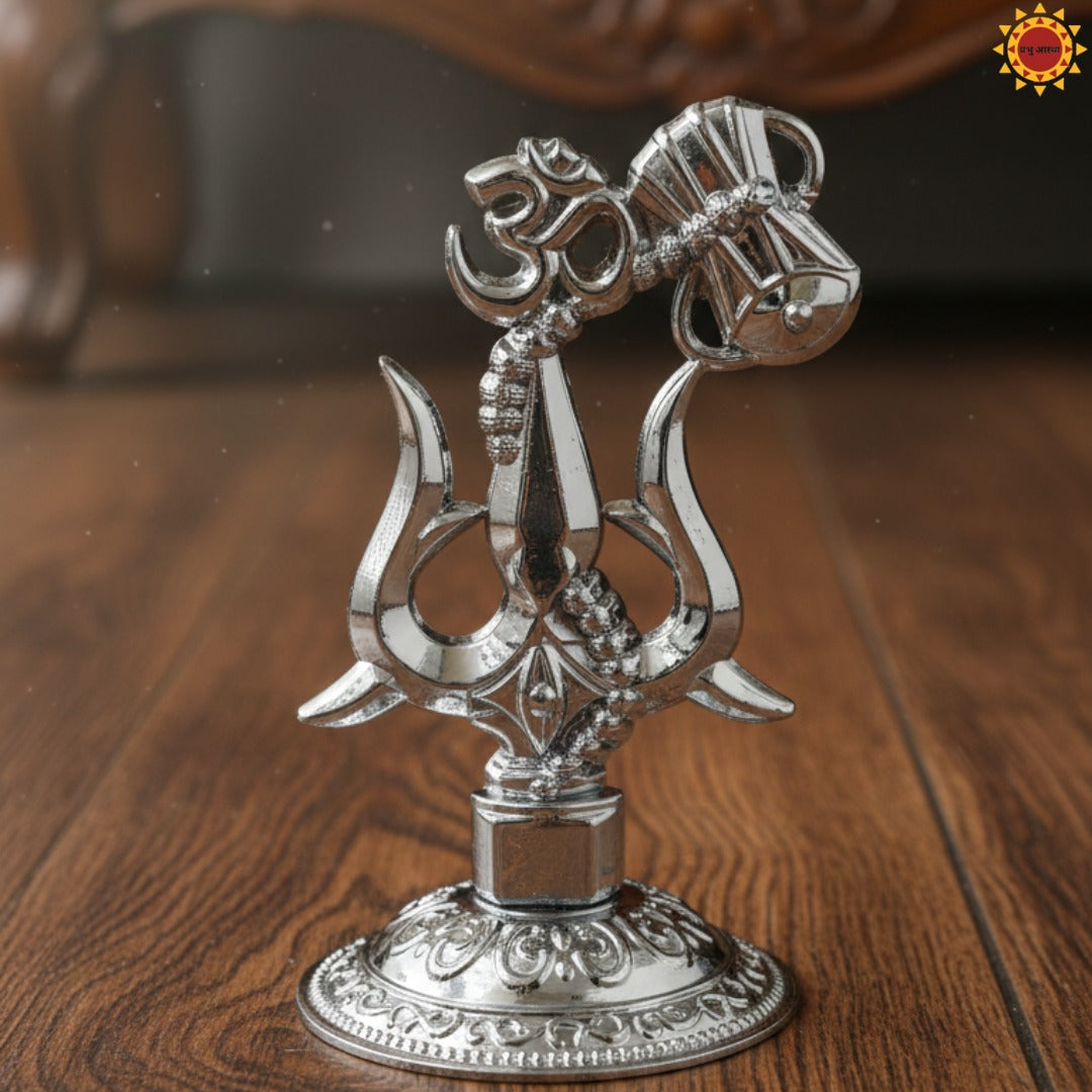 Lord Shiv ji Trishul Damru And Aum Statue For Car Dashboard And Mandir