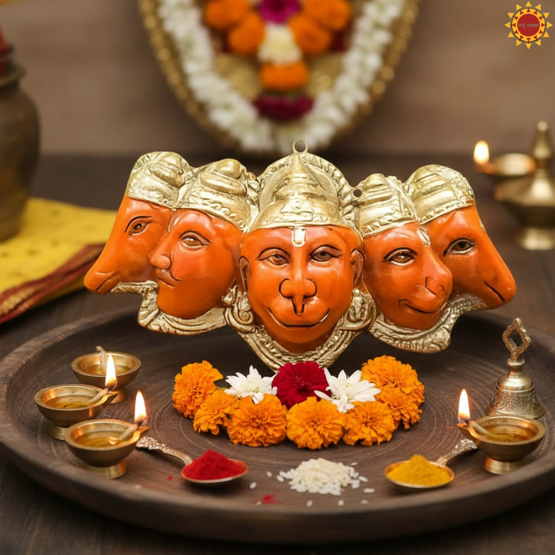 Panchmukhi Hanuman Ji Murti Statue for Door Entrance(Get Bageshwar Dham Hanuman Tulsi Mala Free)
