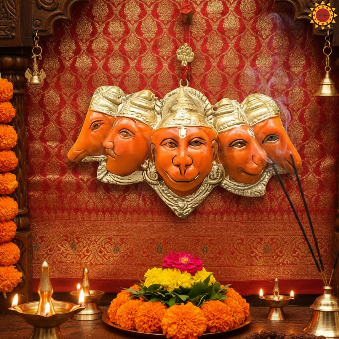 Panchmukhi Hanuman Ji Murti Statue for Door Entrance(Get Bageshwar Dham Hanuman Tulsi Mala Free)