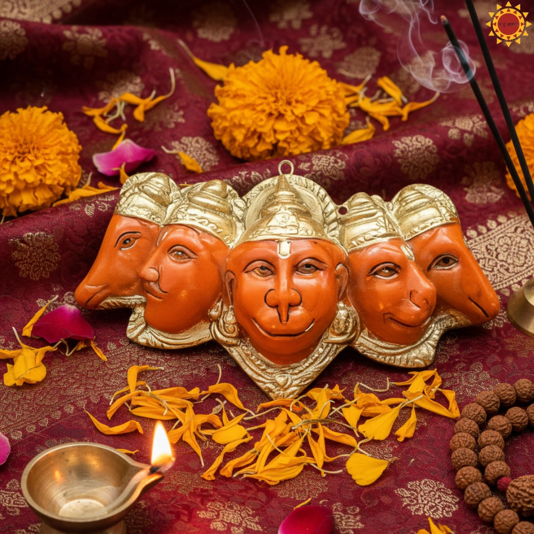 Panchmukhi Hanuman Ji Murti Statue for Door Entrance(Get Bageshwar Dham Hanuman Tulsi Mala Free)