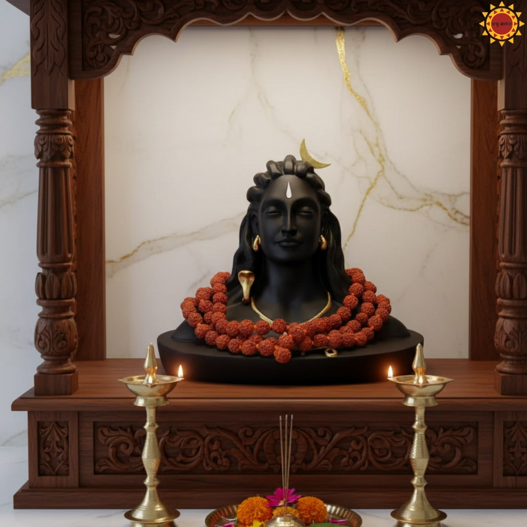 Adiyogi with Rudraksha Mala