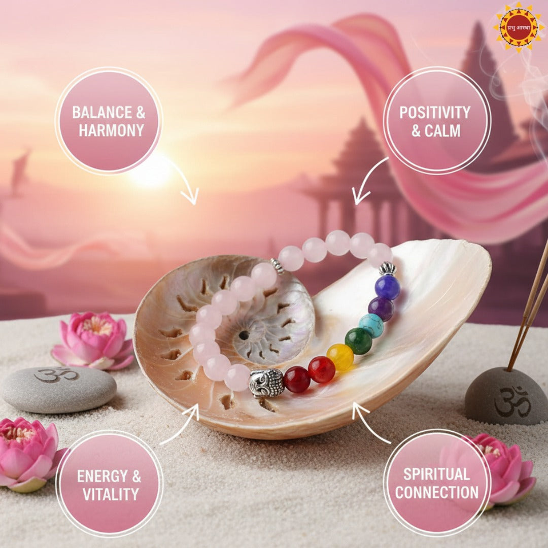 Pink 7 Chakras Yoga Bracelet