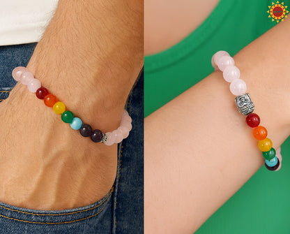 Pink 7 Chakras Yoga Bracelet