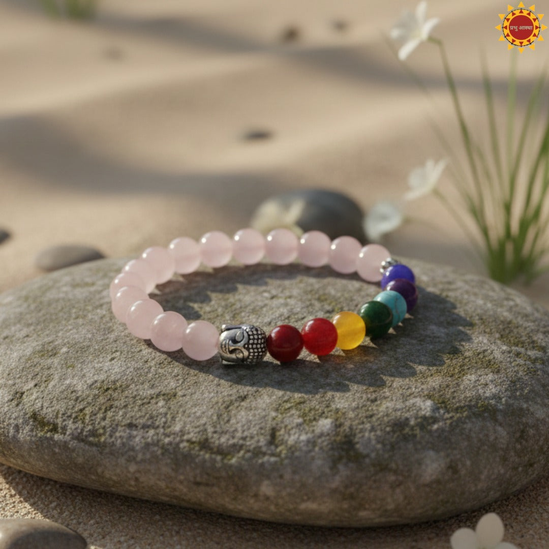 Pink 7 Chakras Yoga Bracelet
