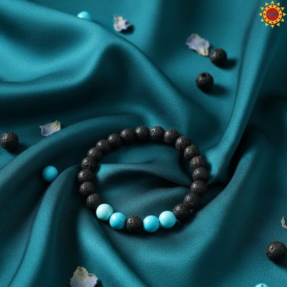Black Lava And Turquoise Bracelet