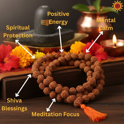 Original Panchmukhi Rudraksha Mala (108 Beads)