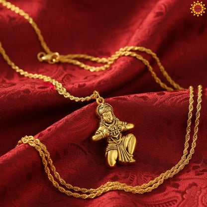 Hanuman Pendant With Golden Plated Chain