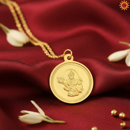 Hanuman Pendant with om Gold plated Chain