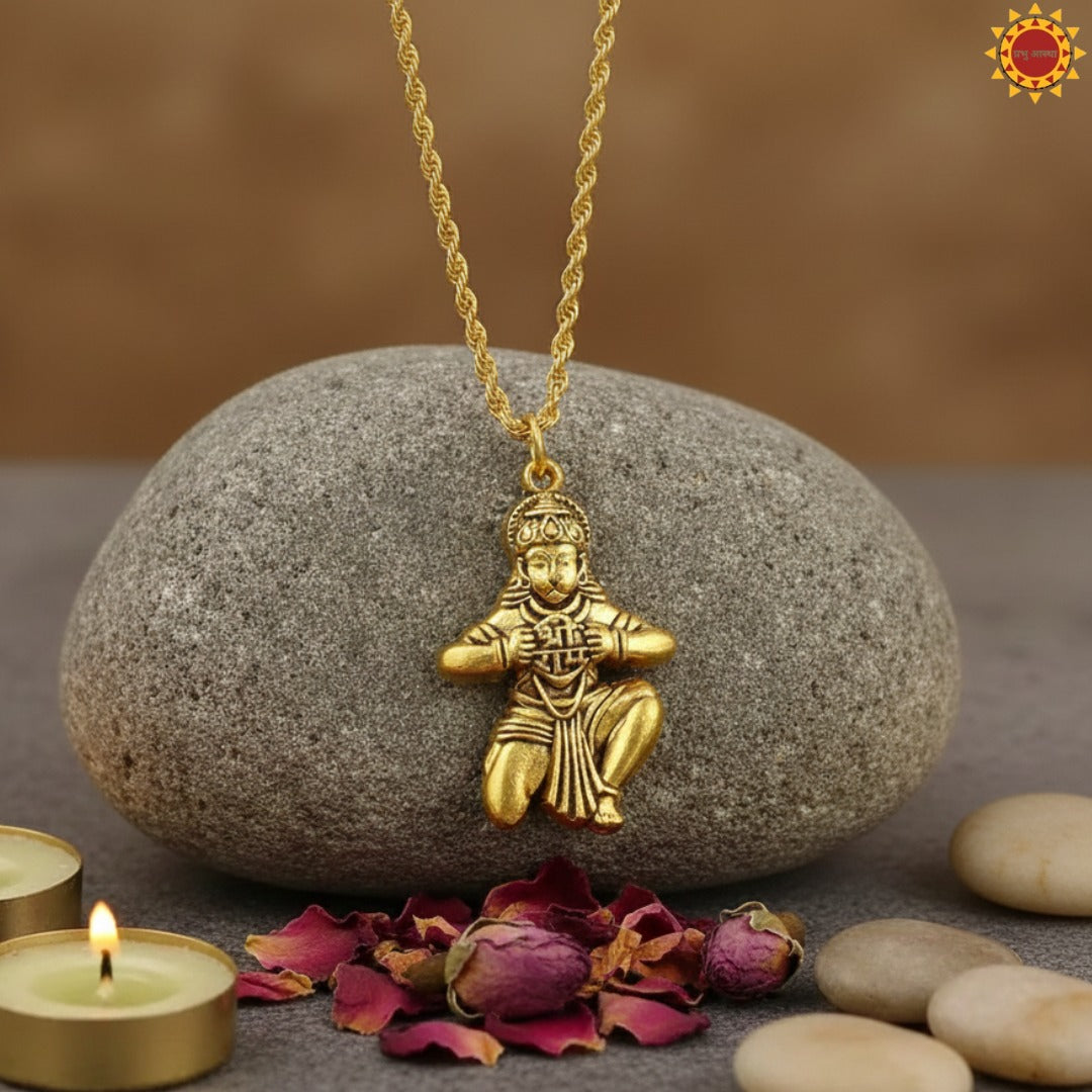 Hanuman Pendant With Gold Plated Chain